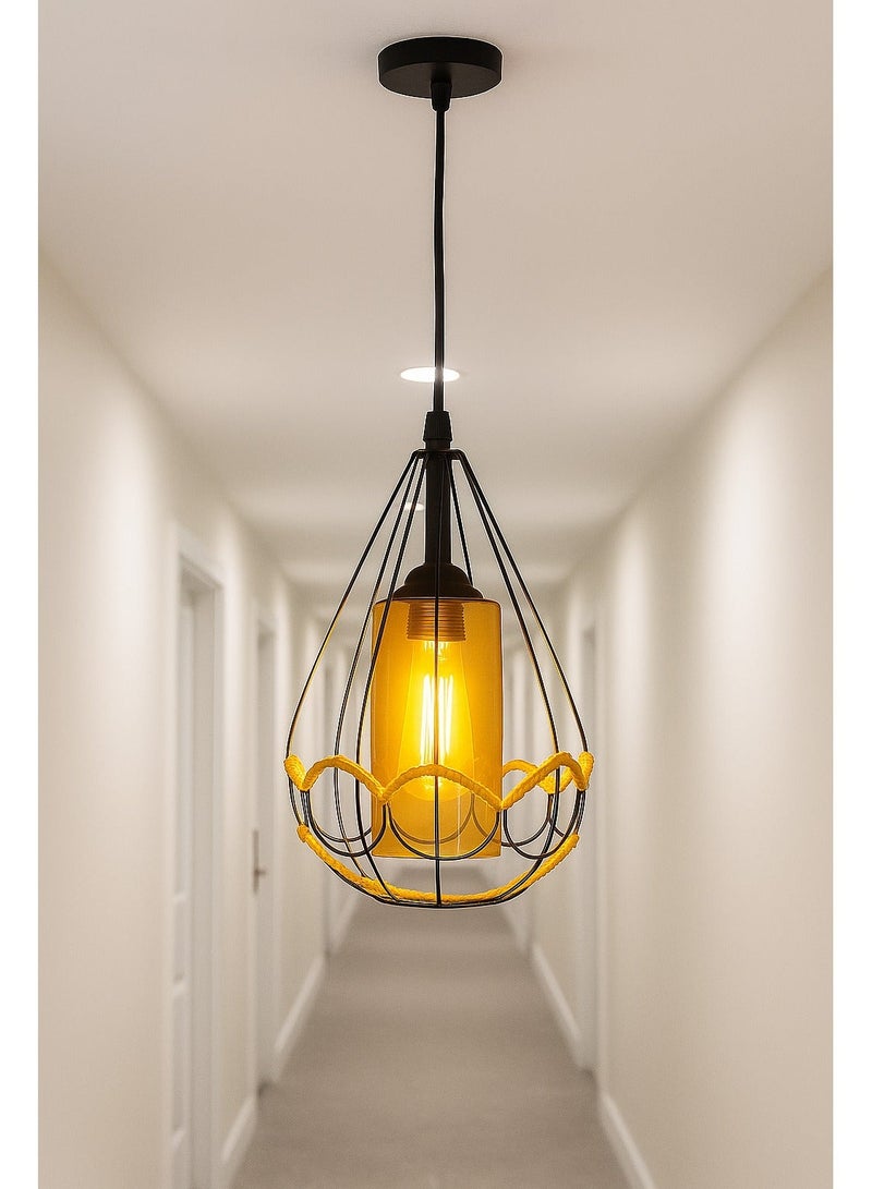 زوبا نجفة مودرن بتصميم سلك معدني وإضاءة دافئة — مثالية للممرات والطرقات والمطابخ-كود R1001 - Image 2